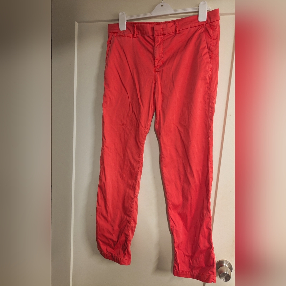 Women's EUC Banana Republic Coral Chinos Straight Relaxed Full Pockets (12)